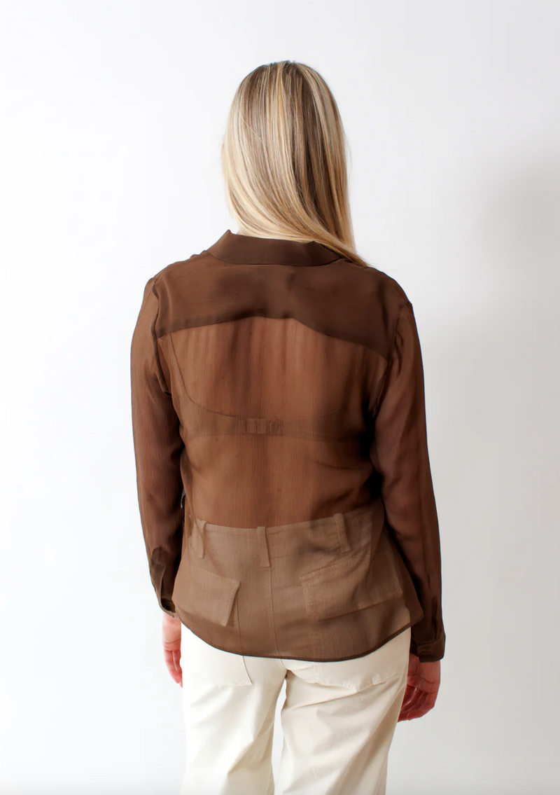 KRIS SILK SHIRT - TAUPE