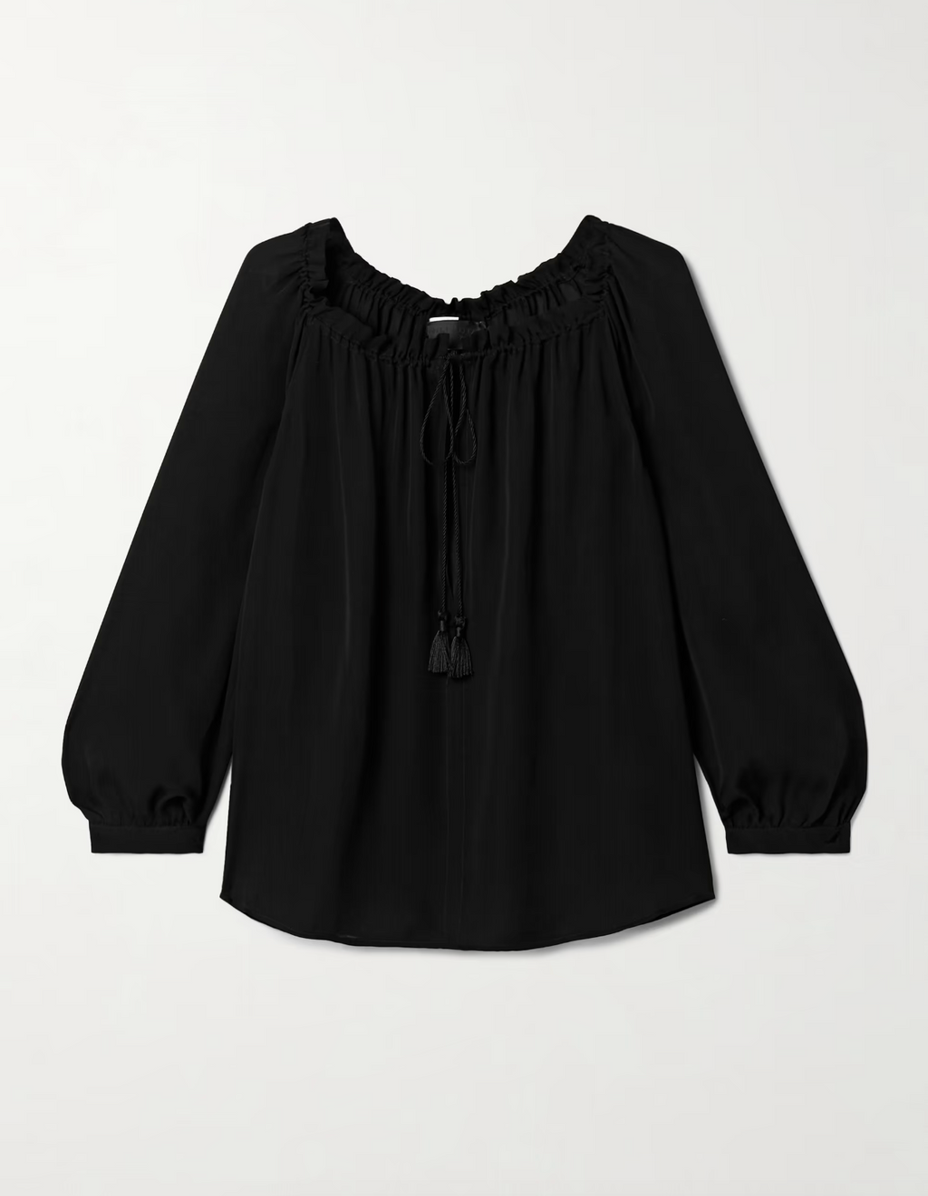 CARLEY S. SILK BLOUSE - BLACK