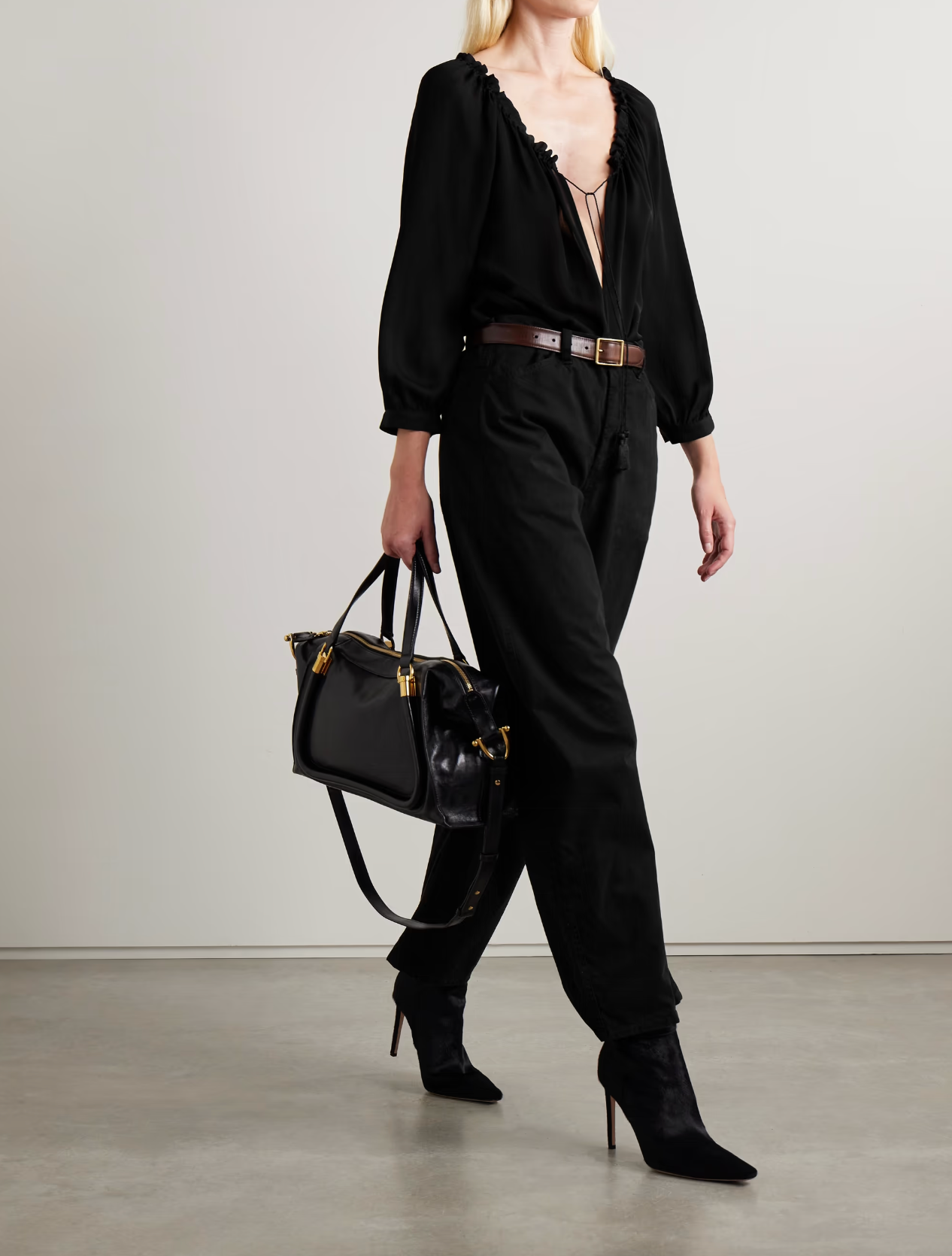 CARLEY S. SILK BLOUSE - BLACK