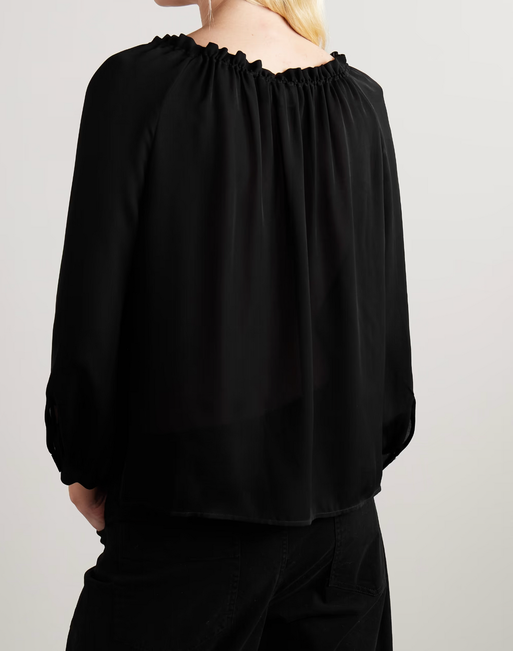 CARLEY S. SILK BLOUSE - BLACK