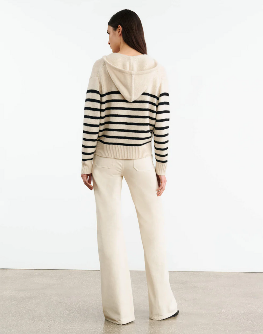 NOEMI - STRIPE SWEATER - IVORY/BLACK STRIPE