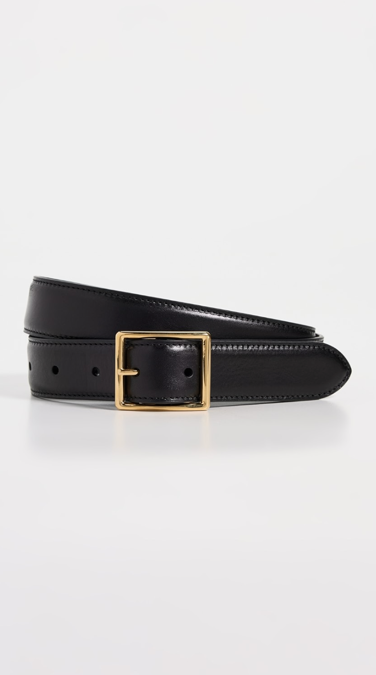GABRIELE BELT - BLACK W/ANTIQUE GOLD BUCKLE