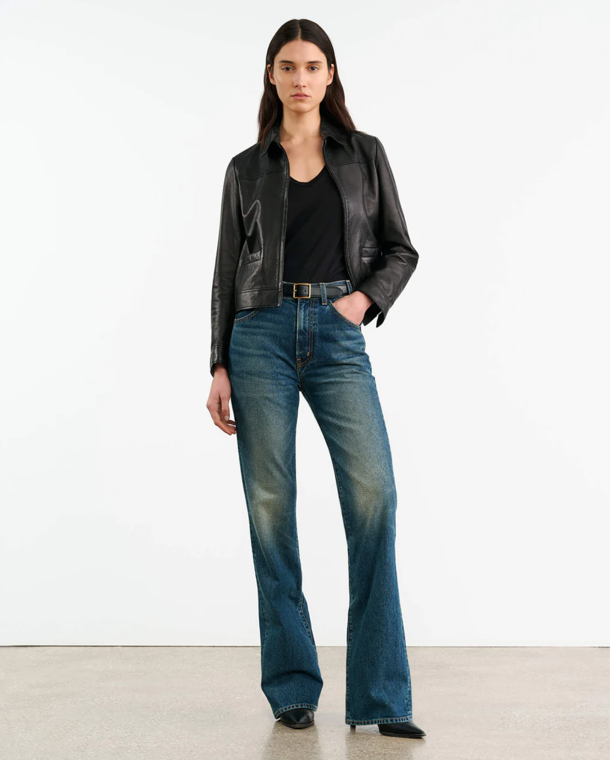 FREDDIE LEATHER JACKET - BLACK