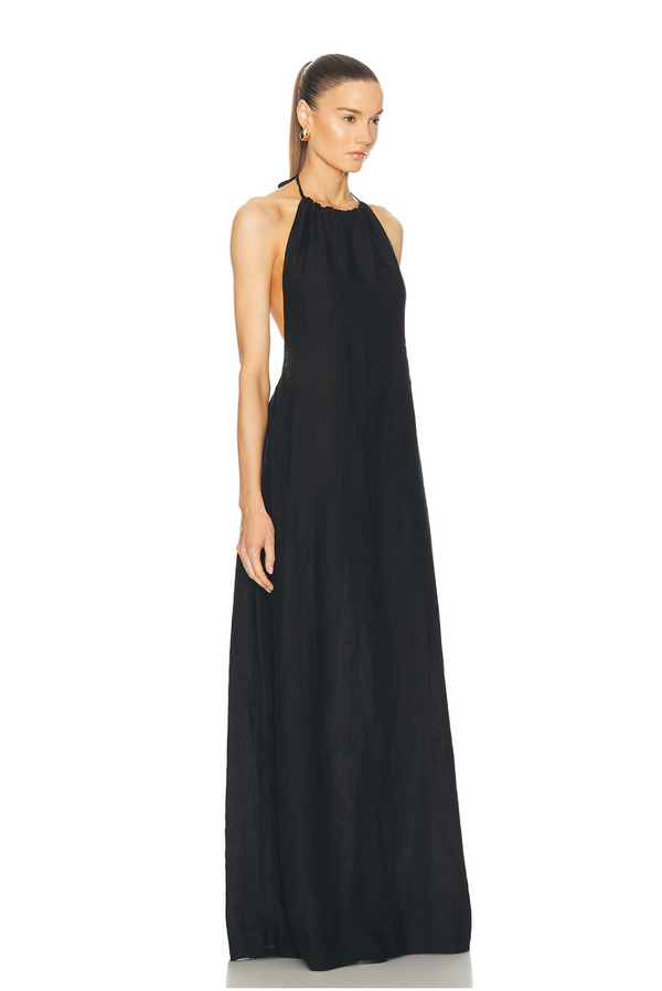 LELIA HALTERNECK DRESS - BLACK