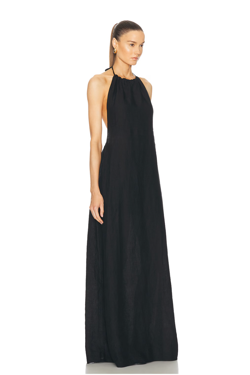 LELIA HALTERNECK DRESS - BLACK
