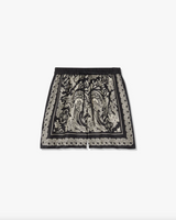 FRANCES SILK SHORT - BLACK IVORY PAISLEY SCARF