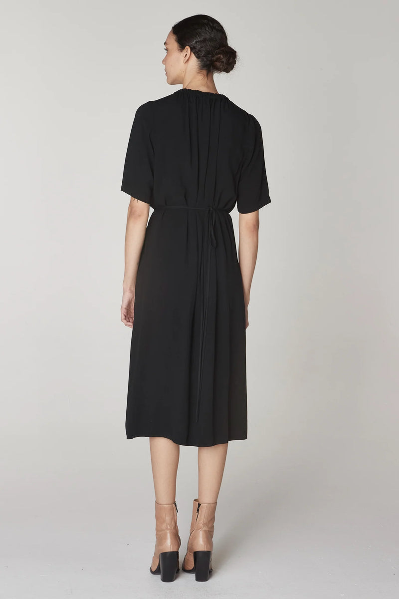 SHORT SLEEVE TATIANA DRESS - BLACK