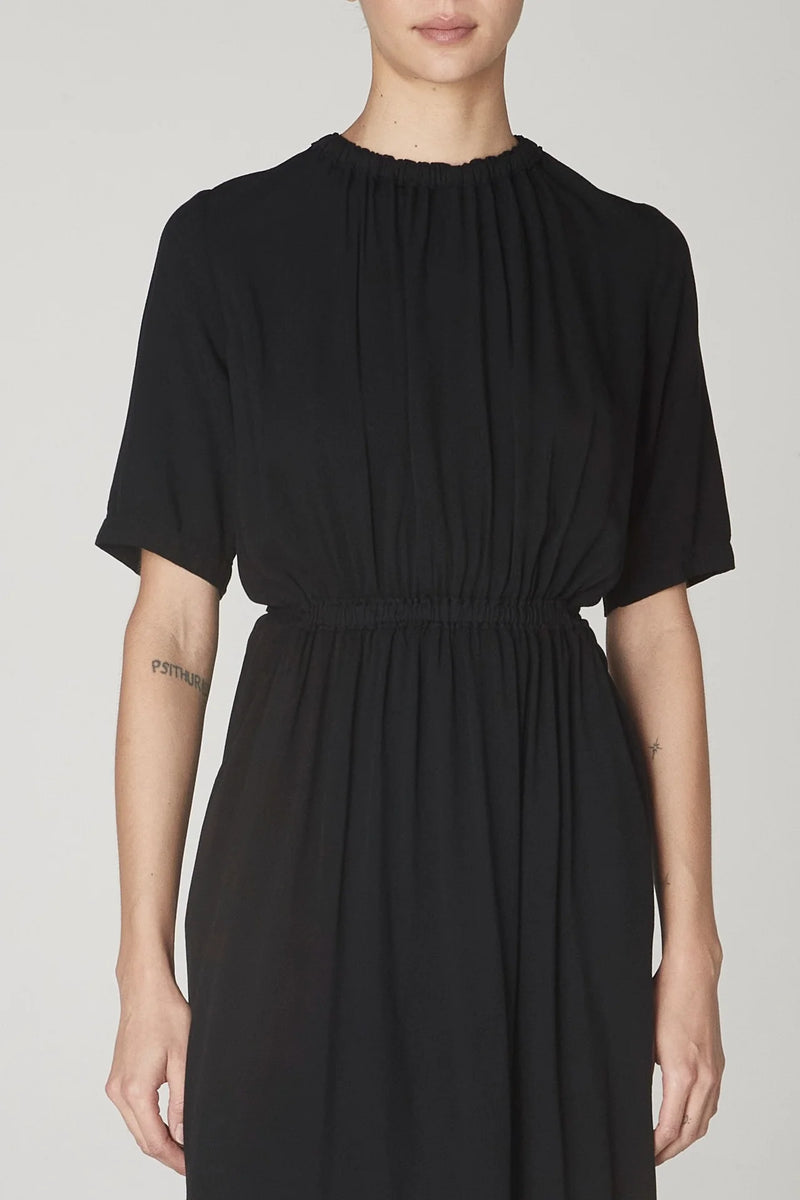 SHORT SLEEVE TATIANA DRESS - BLACK