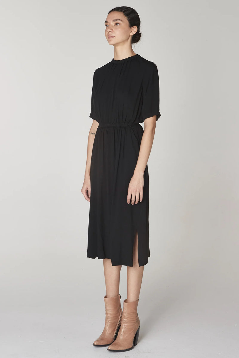 SHORT SLEEVE TATIANA DRESS - BLACK