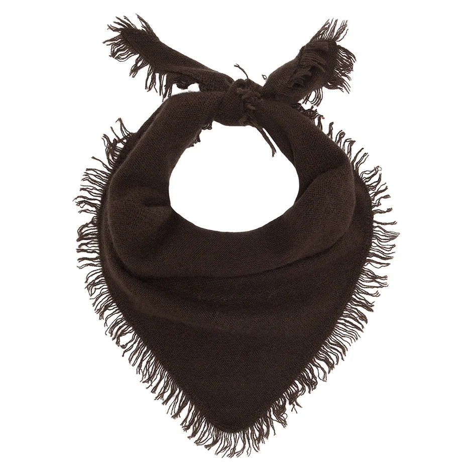 DISTRESSED TRIANGLE SCARF - BROWN