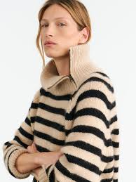 RAELYNN STRIPE SWEATER- PARCHMENT