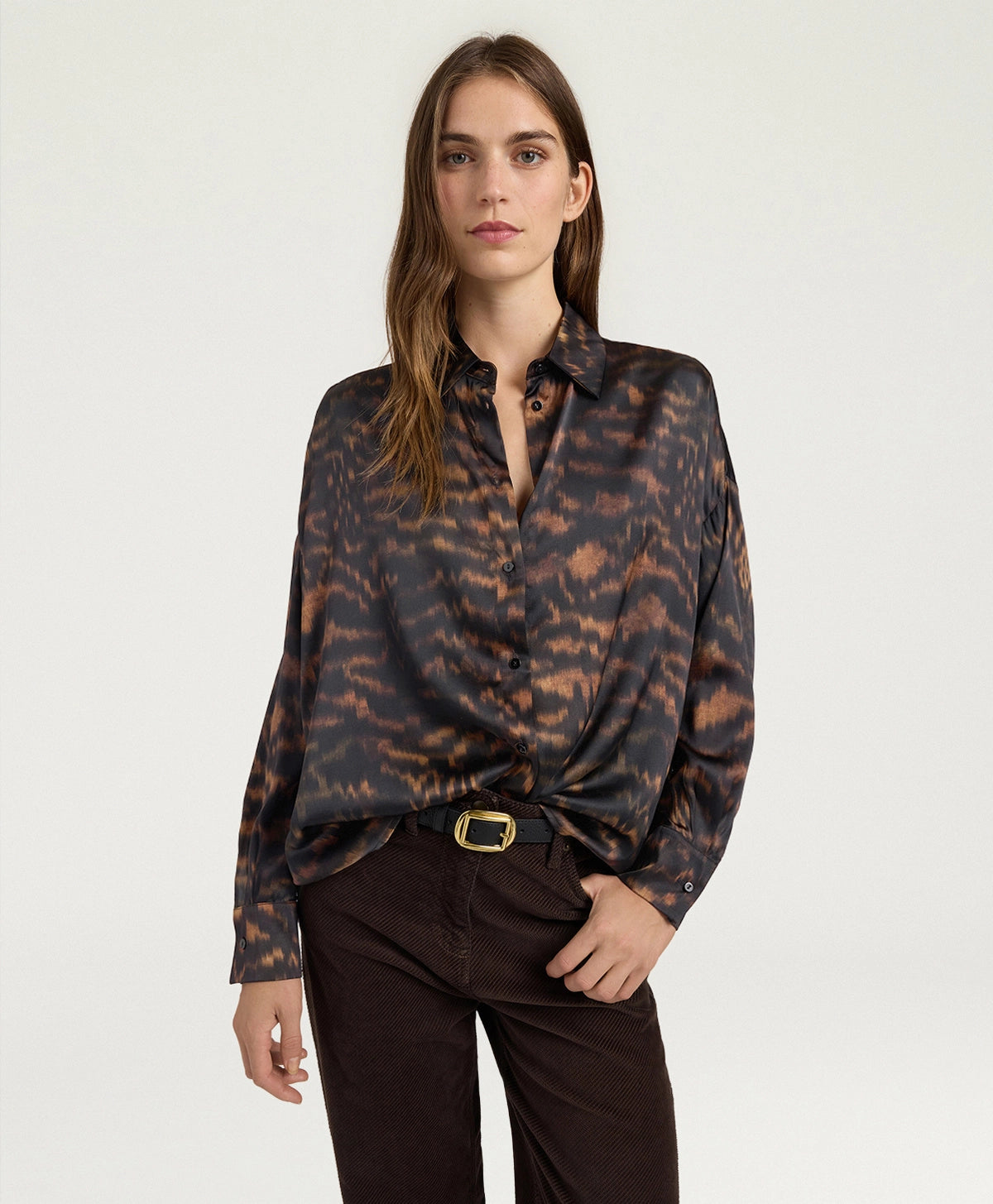 FLAU SHIRT - NERO/CARAMELLO