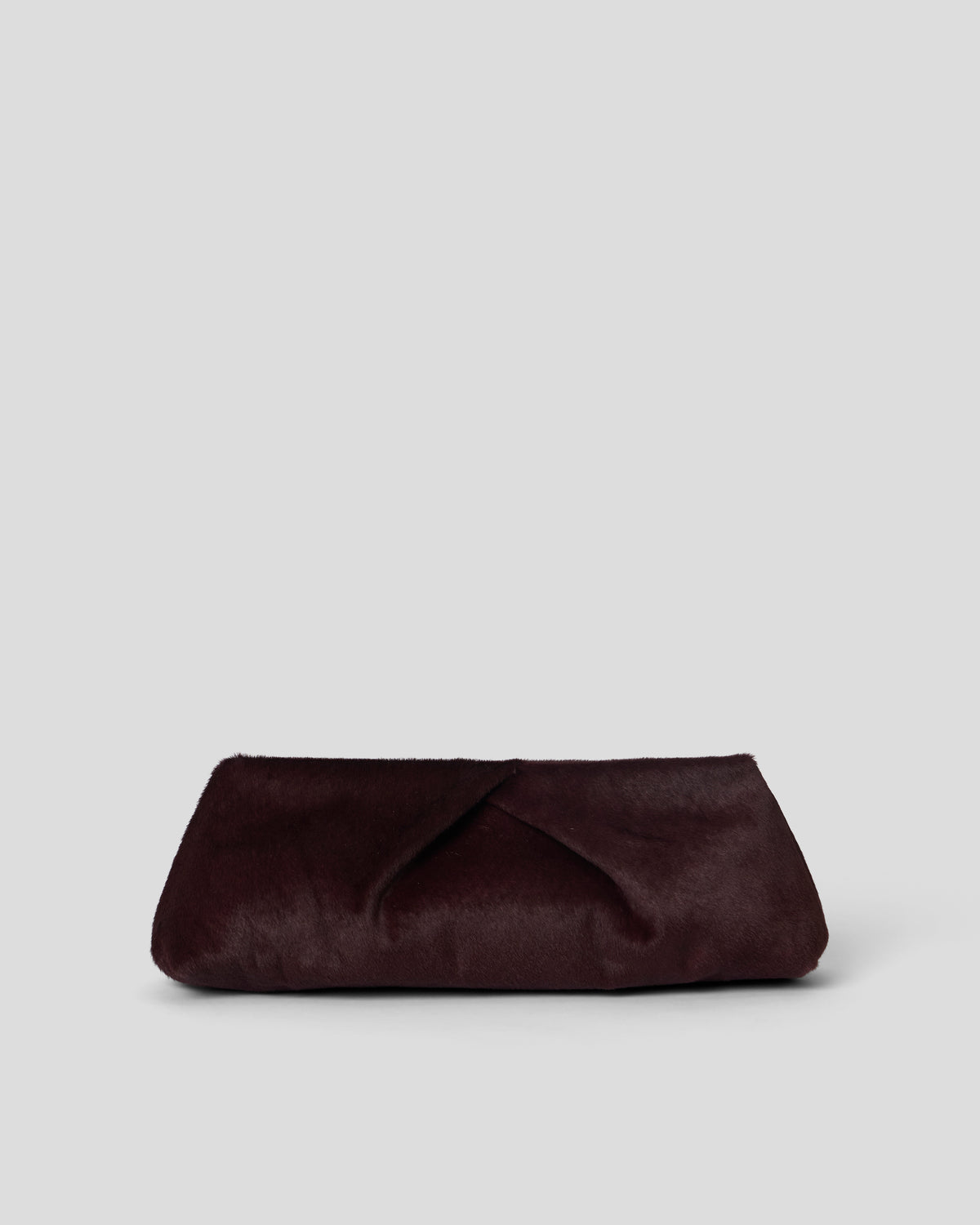JINO CALF HAIR CLUTCH - CABERNET