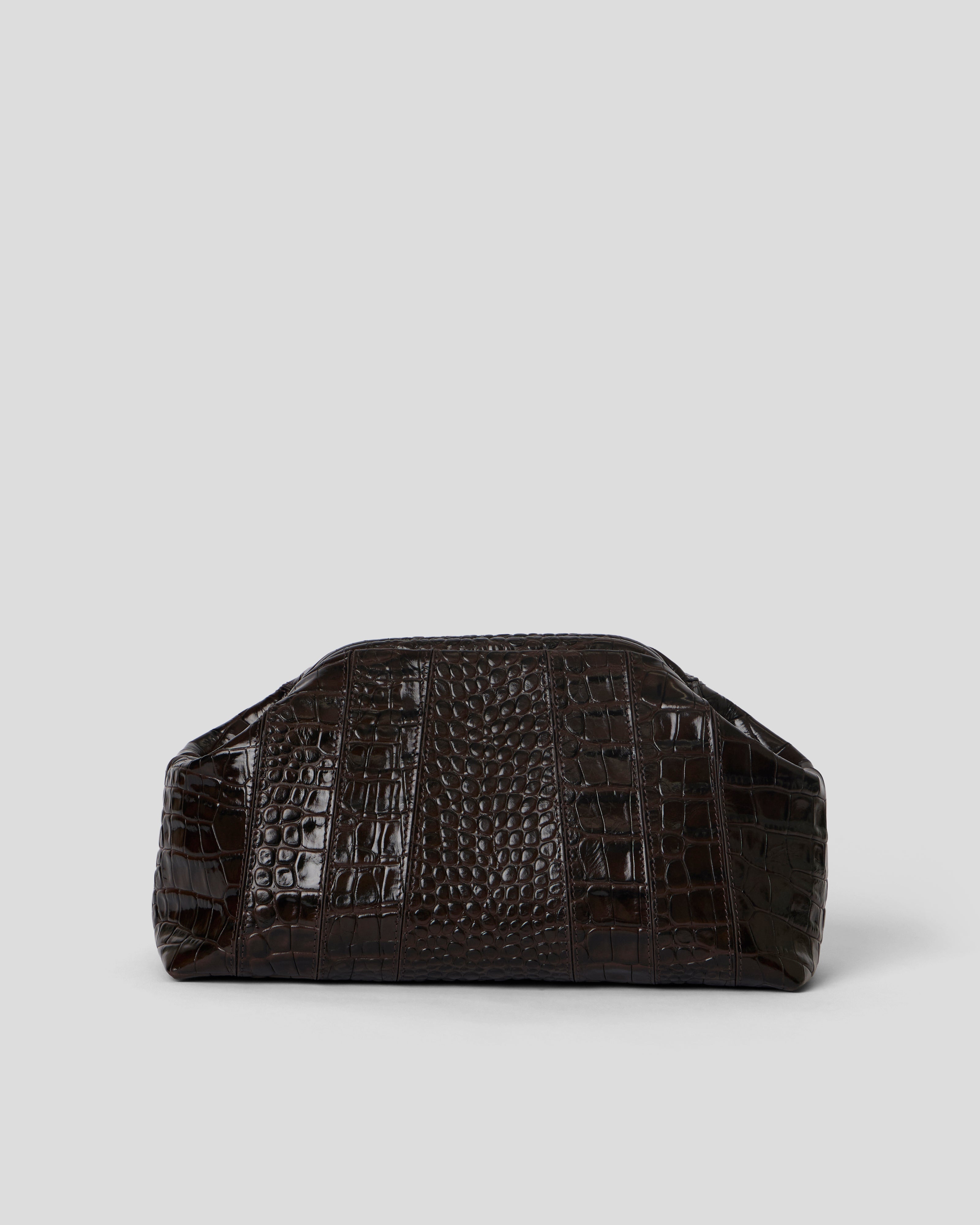CATE CROC CLUTCH - CHOCOLATE