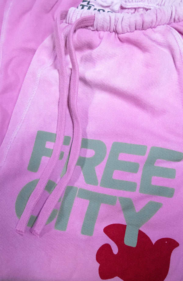 FREECITYLARGE SUNFADES POCKET SWEATPANT - PINKLIPS