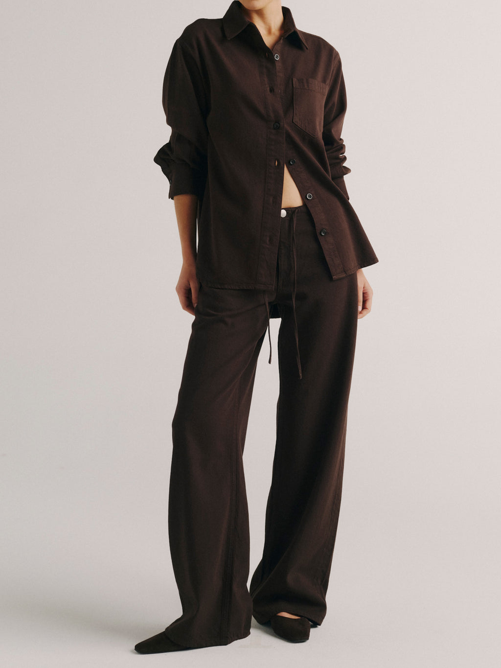 FAYE OVERSIZED SHIRT - TOBACCO