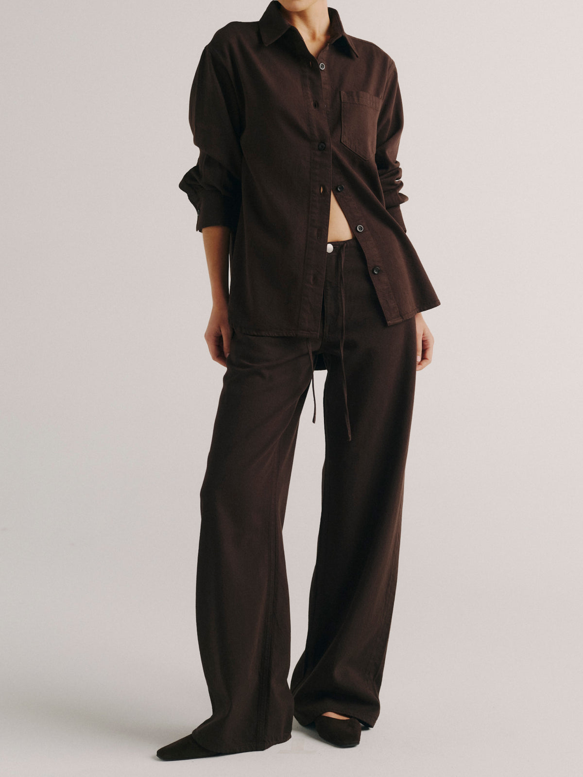 FAYE OVERSIZED SHIRT - TOBACCO
