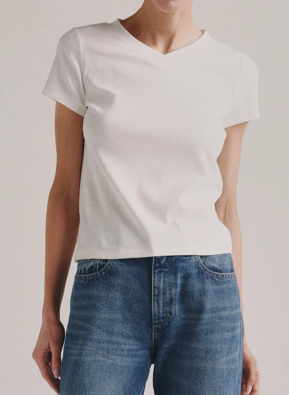 SHRUNKEN TEE V-NECK - WHITE