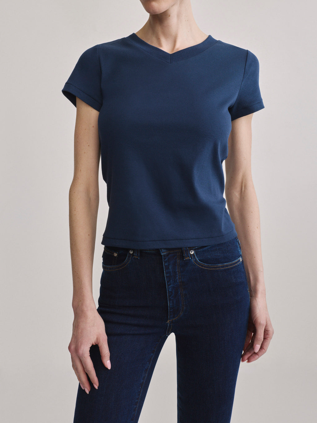 SHRUNKEN TEE V-NECK - NAVY