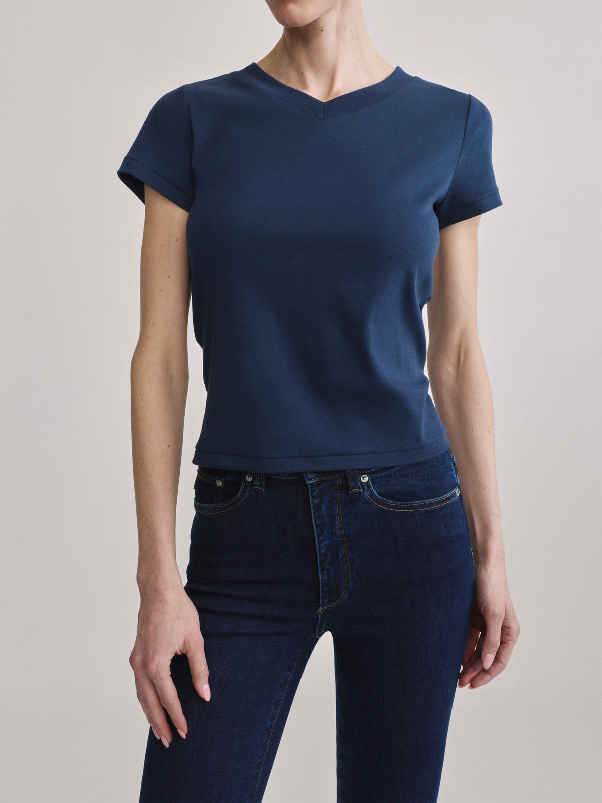 SHRUNKEN TEE V-NECK - NAVY