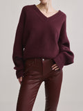 ROBBIE OVERSIZED V-NECK SWEATER