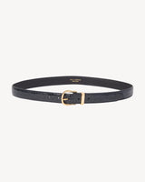 LOUISE BELT - BLACK W/SHINY BRASS BUCKLE