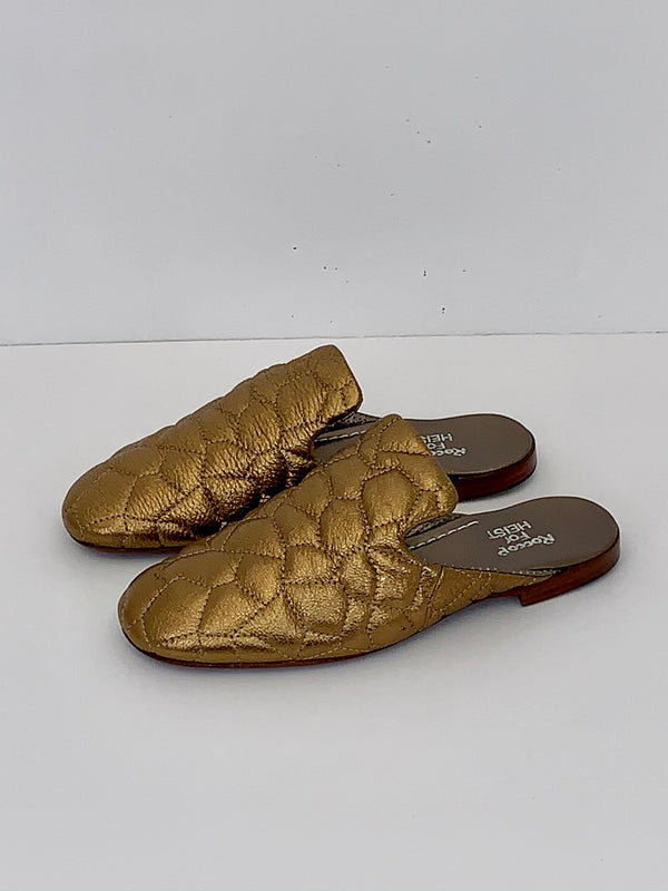 QUILTED MULE - BRONZE