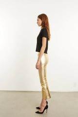 CROP FLARE LEGGING - GOLD