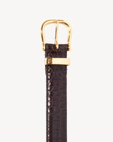 LOUISE BELT - DARK BROWN W/SHINY BRASS BUCKLE