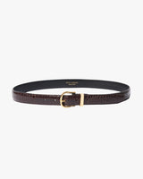 LOUISE BELT - DARK BROWN W/SHINY BRASS BUCKLE