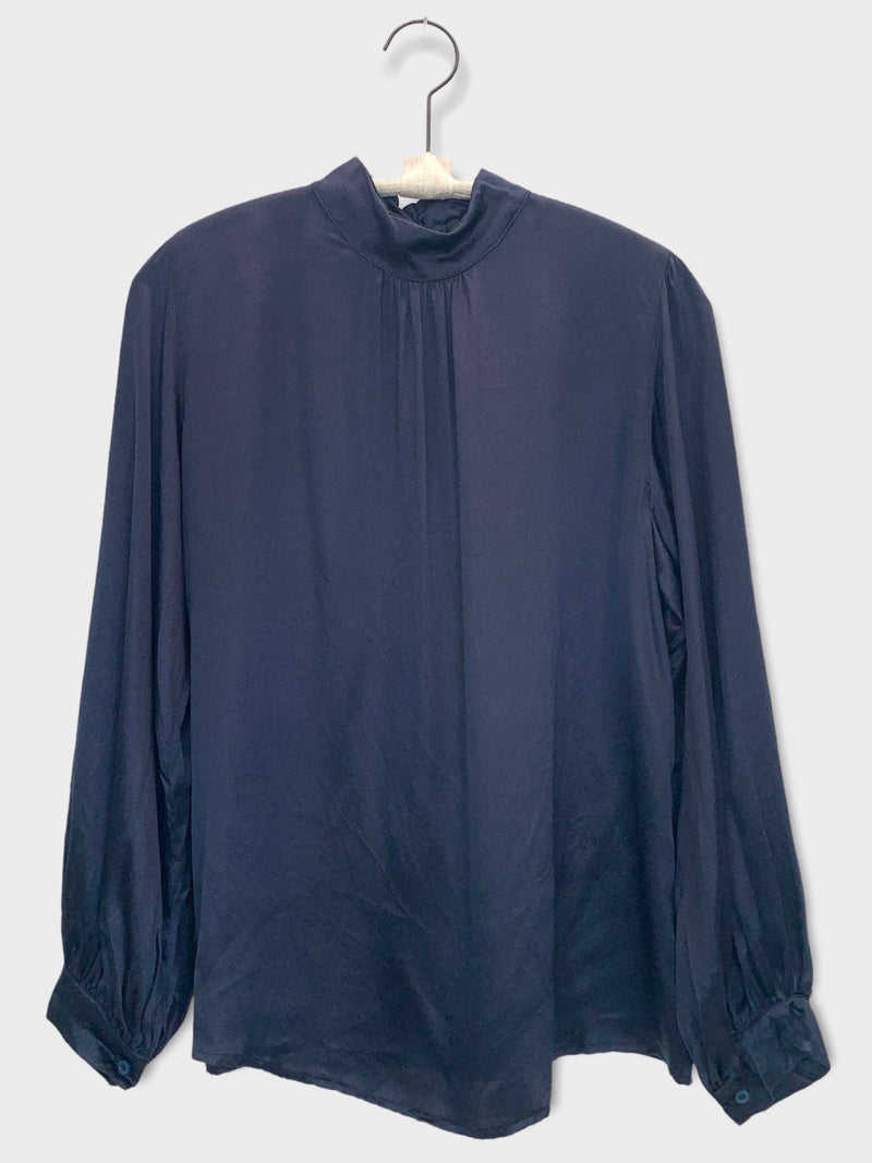 SILK LOLA TOP- NAVY