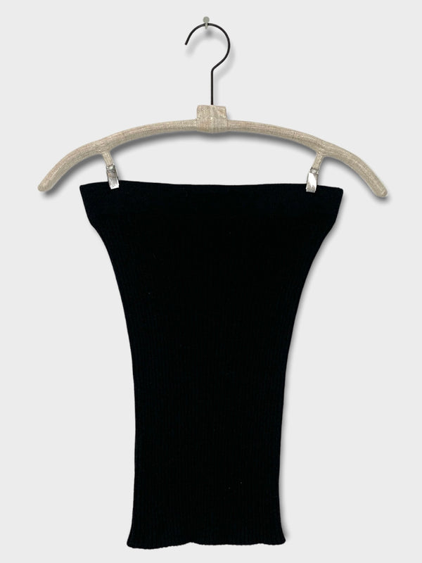 KNITTED RIBBED TOP- BLACK