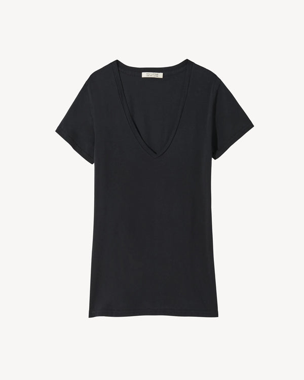 CAROL VNECK TEE SHIRT - BLACK