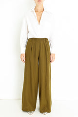 WOOL STRUCTURED WIDE PANTS